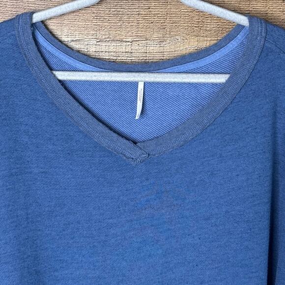 Free People Prudence Pullover Babydoll Sweatshirt Tunic Blue Size Large - Picture 3 of 11